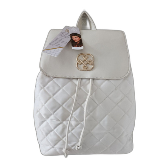 Daisy Fuentes Handbags - NWT Daisy Fuentes Roxy Quilted Backpack Cream/Birch Gold Hardware
